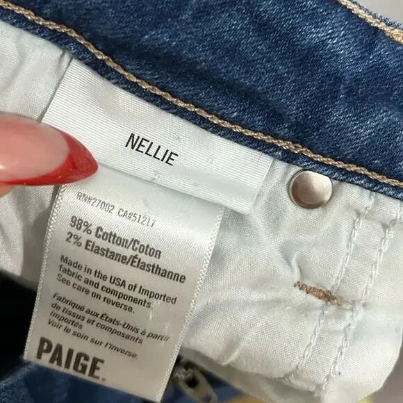 Paige Nellie High-Rise Culotte Jeans Medium
Wash Denim Crop Wide Leg Size 24 - Picture 13 of 13